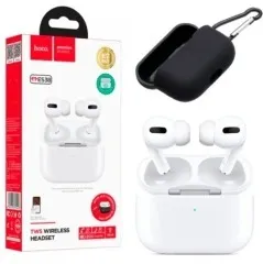 Bluetooth-гарнітура Airpods Hoco ES38 White + Black силікон. Фото 4