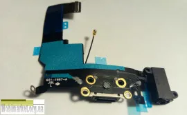 Flat Cable Iphone 5S with charge connector+HF+microfone Black. Фото 9