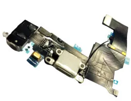 Flat Cable Iphone 5S with charge connector+HF+microfone White. Фото 5