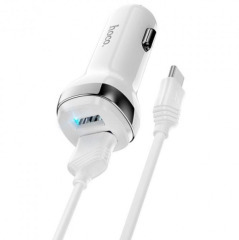 Азп Hoco Z40 2.4A/2 USB + Type-C White. Фото 2