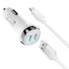 Азп Hoco Z40 2.4A/2 USB + Type-C White. Фото 3