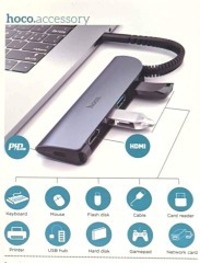 Usb Hub Hoco HB13 (Type C to 3Usb+Hdmi+Type C). Фото 3