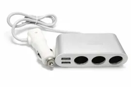 Авторозгалужувач 3 гнiзда 2Usb + LCD Hoco Z13. Фото 5