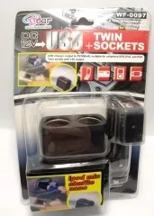 Авторозгалужувач на 2 гнізда + USB WF-0097. Фото 4