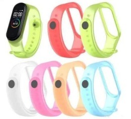 Браслет силіконовий прозорий Mi Band 5/6/7 Blue. Фото 4