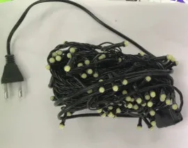 Гірлянди на чорному кабелі матова кругла лампа 200 діодів Yellow  10-11м. Фото 2