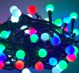 Гірлянди White шаріки на чорному кабелі 200 діодів Color 9м. Фото 2