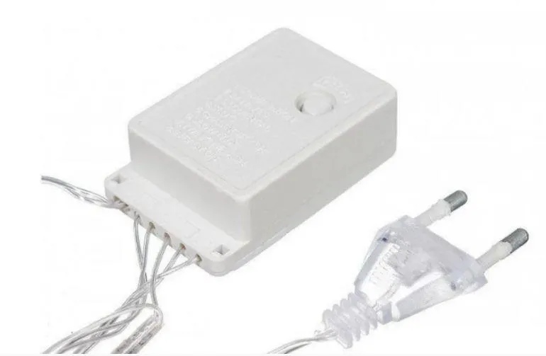 Гірлянди діодні 100 діодів на білому кабелі Blue 7м. Фото 6