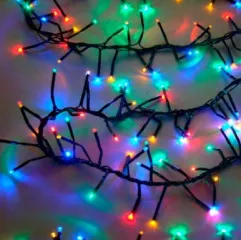 Гірлянди діодні циліндричні на чорному кабелі 100 діодів Color  5м. Фото 3