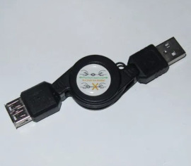 Кабель Usb-Usb подовжувач 0,8М рулетка