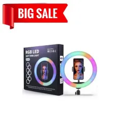 Лампа-кільце Rgb MJ-26 26cm (з тримачем, без підставки) Black. Фото 5