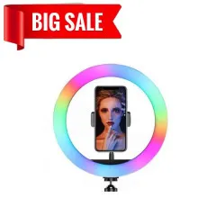 Лампа-кільце Rgb MJ-33 33cm (з тримачем, без підставки) Black. Фото 6