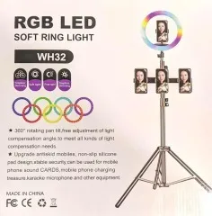 Лампа-кільце Rgb WH32 30cm (з тримачем, без підставки) Black. Фото 6