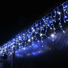 На вулицю Ice (білий кабель) 120 Led Blue  5,5м. Фото 2