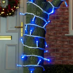 На вулицю шнурок (білий кабель) good 100 Led Blue  10м. Фото 4
