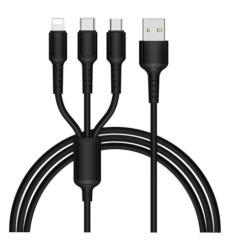 Кабель Usb  Hoco 3in1 (iPhone+Micro+Type C) X25 1m