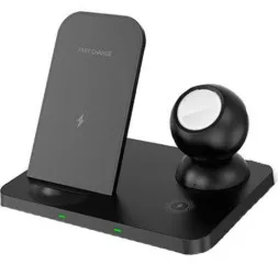 Безпровідна зарядка XO WX018 3IN1 Black. Фото 2