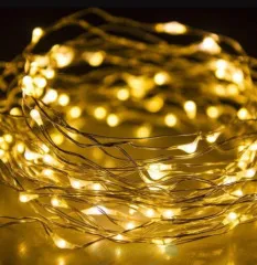 Гірлянди на батарейку + usb нитка 100 діодів 10м Yellow. Фото 2