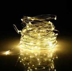 Гірлянди на батарейку нитка 100 діодів 10м Yellow. Фото 3