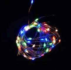 Гірлянди на батарейку нитка 50 діодів 5м Color. Фото 3
