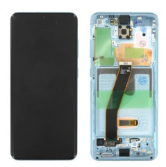 Lcd + Touchscreen Samsung S20/G980 Black + Blue рамка Original Service pack