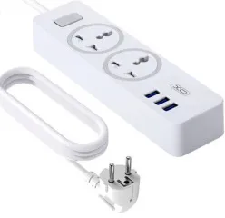 Мережевий фільтр,подовжувач XO WL04 НА 3USB + 2 РОЗЕТКИ 1.8м WHITE. Фото 2