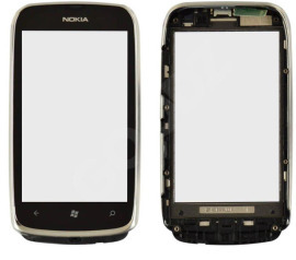 Touchscreen Nokia 610 Lumia Black з рамкою