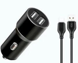 Азп XO TZ09 2.4A/2 USB + Type-C Black. Фото 3