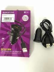 Азп Borofone BZ18 Type-C 2in1 QC3.0 Black. Фото 2