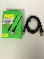 Кабель Usb Micro Hoco DU24 1М (long pin) Black. Фото 3