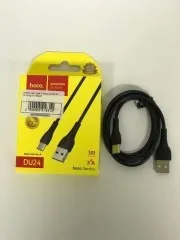 Кабель Usb Type C Hoco DU24 3A 1М (long pin) Black. Фото 4