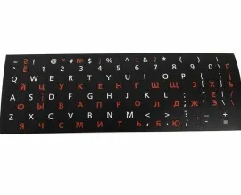 Наклейки на клавіатуру чорна основа Red