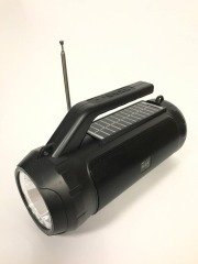 Колонка портативна (FM+USB flash+ micro SD+Bluetooth) + ліхтарик solar Haf HF-U39 Black. Фото 4