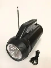 Колонка портативна (FM+USB flash+ micro SD+Bluetooth) + ліхтарик solar Haf HF-U39 Black. Фото 5
