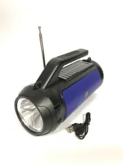 Колонка портативна (FM+USB flash+ micro SD+Bluetooth) + ліхтарик solar Haf HF-U39 Blue. Фото 6