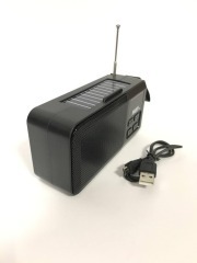 Колонка портативна (FM+USB flash+ micro SD+Bluetooth) + ліхтарик solar Haf HF-F6 Black. Фото 5