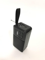 Колонка портативна (FM+USB flash+ micro SD+Bluetooth) + ліхтарик solar Haf HF-F6 Black. Фото 3