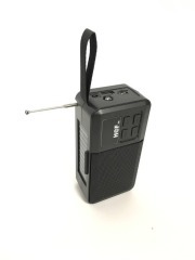 Колонка портативна (FM+USB flash+ micro SD+Bluetooth) + ліхтарик solar Haf HF-F6 Black. Фото 4