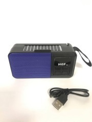 Колонка портативна (FM+USB flash+ micro SD+Bluetooth) + ліхтарик solar Haf HF-F6 Blue