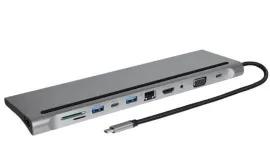 Usb Hub XO HUB010 (Type C to 3Usb+Hdmi+2Type C+RJ45+SD+MicroSD+Vga+3.5). Фото 3