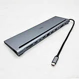 Usb Hub XO HUB010 (Type C to 3Usb+Hdmi+2Type C+RJ45+SD+MicroSD+Vga+3.5). Фото 5