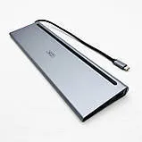 Usb Hub XO HUB010 (Type C to 3Usb+Hdmi+2Type C+RJ45+SD+MicroSD+Vga+3.5). Фото 6