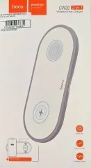Безпровідна зарядка Hoco CW20 2IN1 White. Фото 11