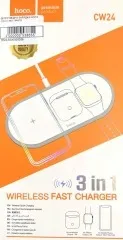 Безпровідна зарядка Hoco CW24 3in1 White (packing 95). Фото 10
