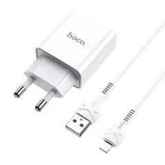 Мзп Hoco C81A 2in1 Lighting 1Usb White (packing 23/138)