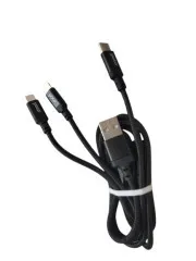 Кабель Usb  Hoco X14 3in1 (iPhone+Micro+Type C) 1m Black (packing 22/220)