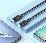 Кабель Usb iPhone 5G Hoco X88 Black 1m (packing 30/420). Фото 5