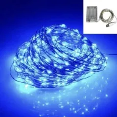 Гірлянди на батарейку + usb нитка 100 діодів 10м Blue