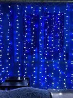 Штора капля роси 200 діодів Blue 3*2м