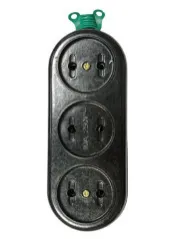 Колодка на 3 карболітова без заземлення. Фото 2